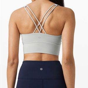 NWT Lululemon Free To Be Bra Long Line Silver Drop Size 8